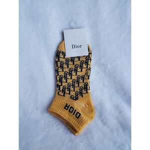 Women's Yellow and Black Dior Socks